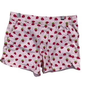 Lincoln Outfitters Girls Youth Shorts Size 14 Pink Strawberry Print Cotton Blend